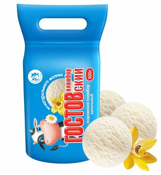 Мороженое Гостовский пломбир ванильный Хладокомбинат № 3 500 г