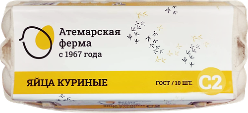 Яйцо куриное ПФ АТЕМАРСКАЯ столовое С2, 10 шт
