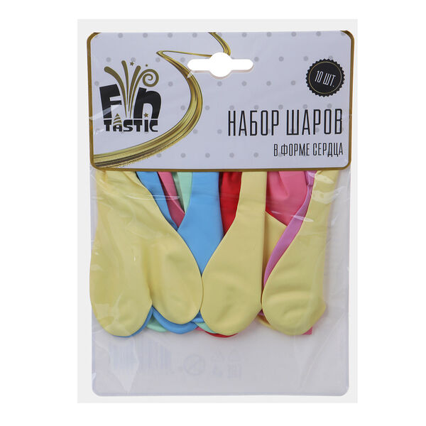 Набор воздушных шаров Fntastic в форме сердца, цвета макарун, 10 шт, 6 цветов