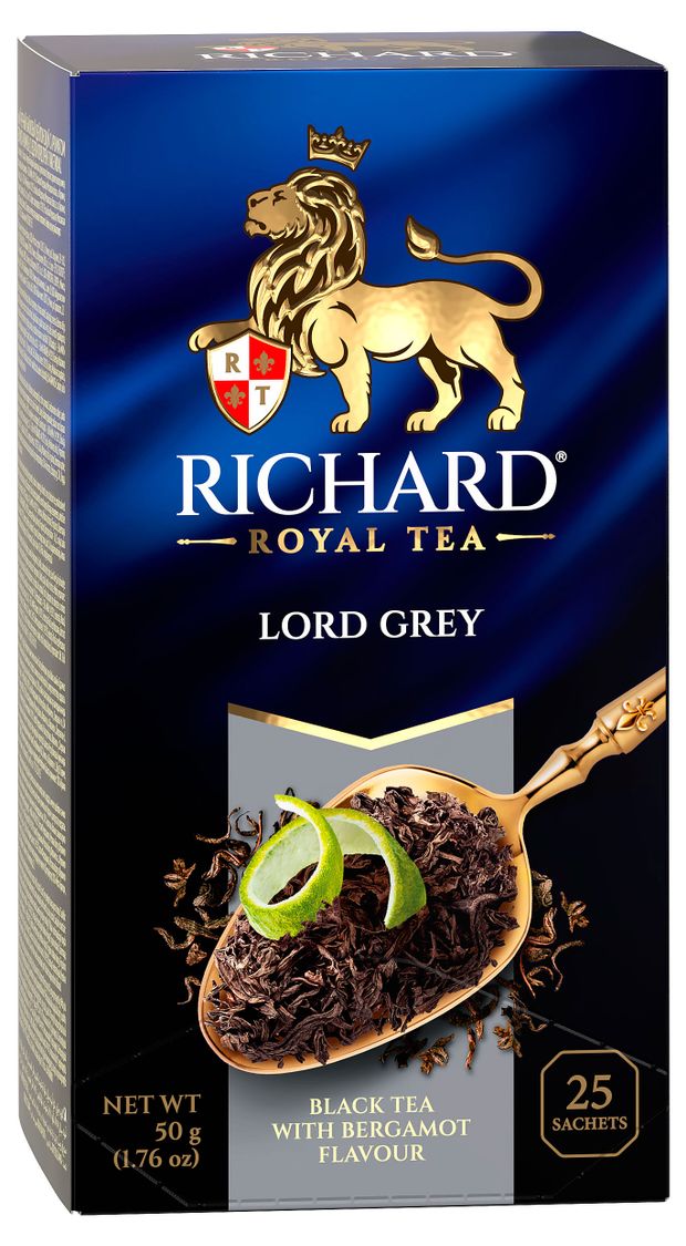 

Чай черный Richard Royal Tea Lord Grey бергамот и лимон 25 пакетиков 50 г