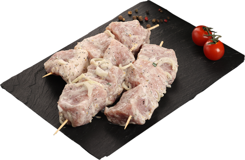 

Шашлык из свиного окорока в кефире полуфабрикат охлажденный до 1.0 кг