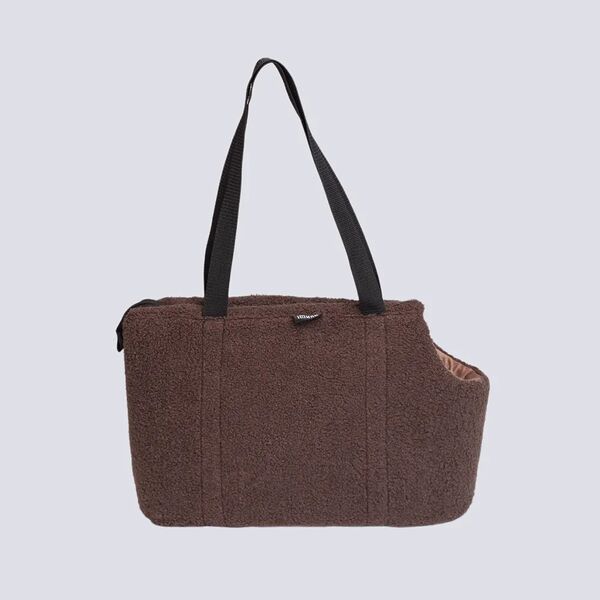 Сумка-переноска для кошек и собак мелких пород Барашек, 46х25х23 см, коричневый