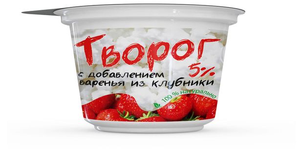

Творог Кубарус с добавлением варенья из клубники 5% 120 г
