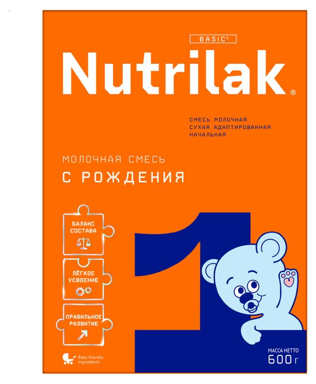 

Смесь молочная сухая Nutrilak 1 адаптированная 0-6 месяцев 600 г