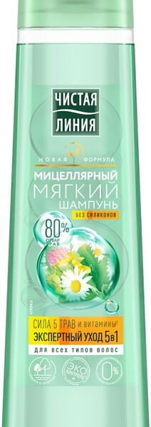 Шампунь Чистая Линия Сила 5 трав Фитотерапия для всех типов волос 400 мл