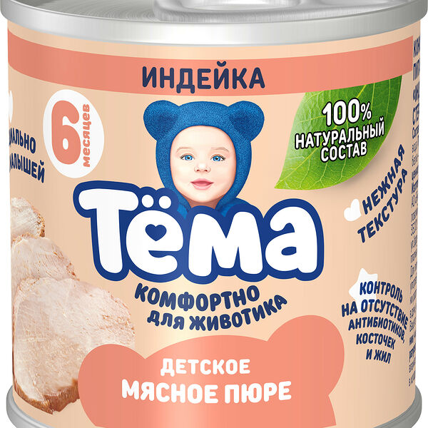 Пюре мясное Тёма Индейка с 6 месяцев 90 г