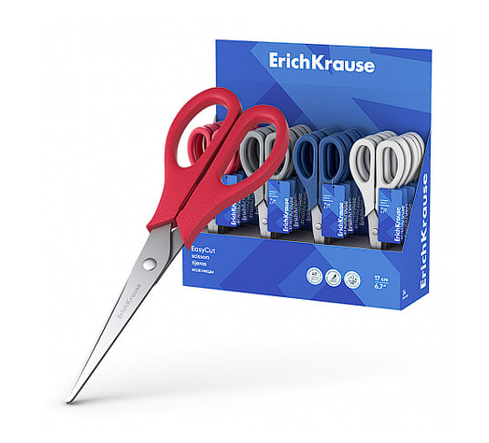 

Ножницы ErichKrause EasyCut, 17 см, цвет в ассортименте