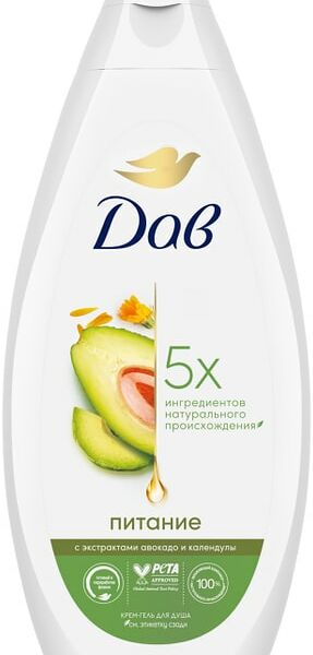 Крем-гель для душа Дав увлажняющий питание авокадо и календула 250мл