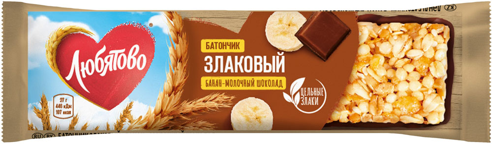 

Батончик злаковый Любятово Банан-шоколад 27 г