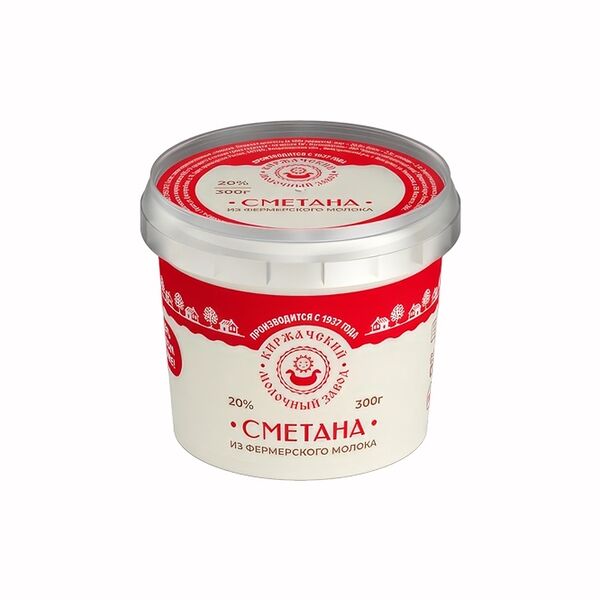 Сметана 20%, Киржачский молочный завод, 300г