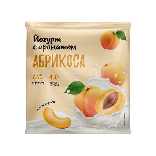 Йогурт питьевой Росмол абрикос пастеризованный БЗМЖ 2.5%, 450 г
