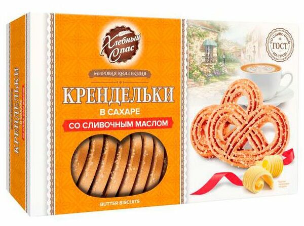 Печенье Хлебный Спас крендельки в сахаре со сливочным маслом 320 г