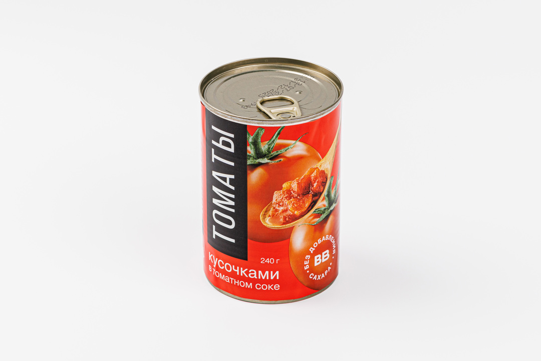 

Томаты кусочками в томатном соке, 400г