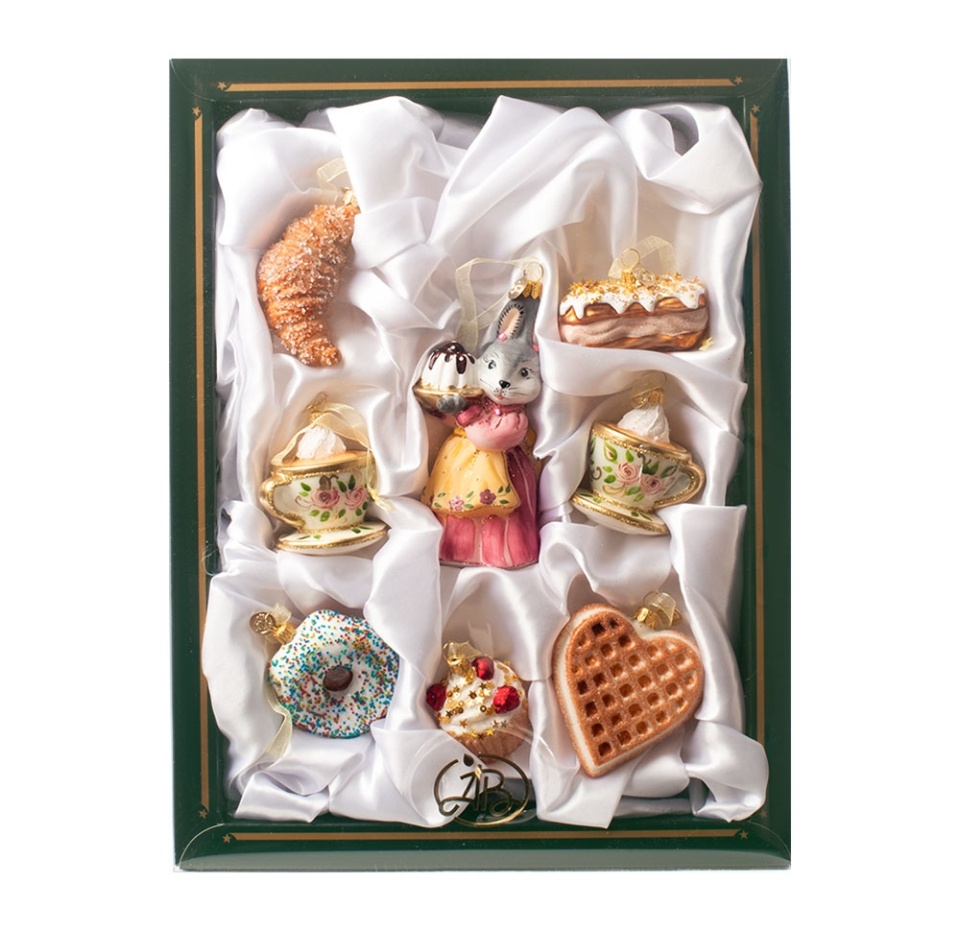 

Набор игрушек для елки "Коллекция Традиции" Сладости стекло Азбука вкуса 8шт в упаковке, Венгрия