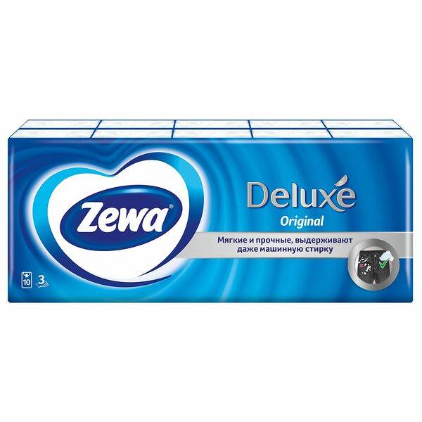 Платочки носовые Zewa Deluxe бумажные 10x10 шт