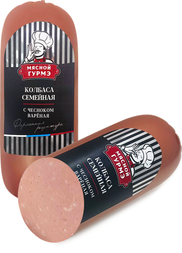 

Колбаса вареная Мясной Гурмэ Семейная с чесноком, вес