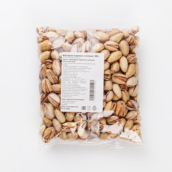 Фисташки жареные соленые, 300 г