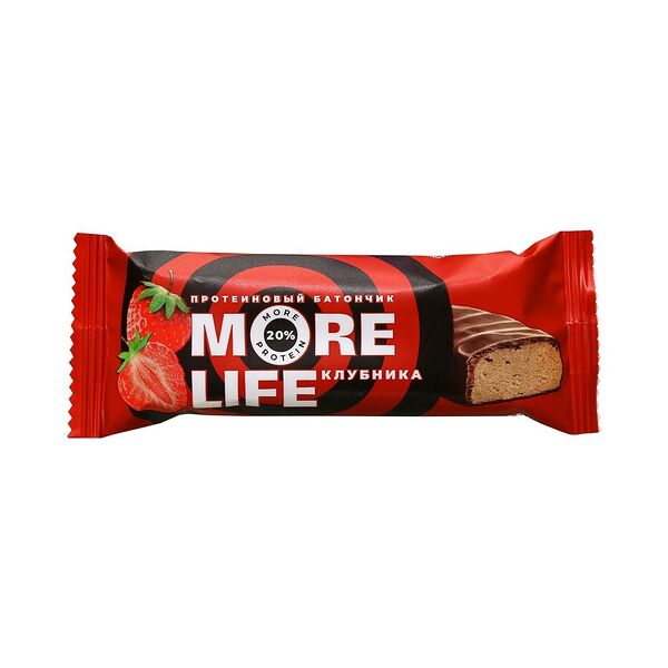Батончик протеиновый MoreLife со вкусом клубники 40г