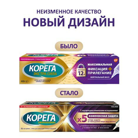 Крем для фиксации зубных протезов Корега комплексная защита нейтральный 40 г