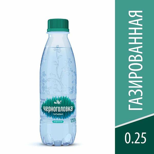 Вода Черноголовка питьевая газированная 250 мл