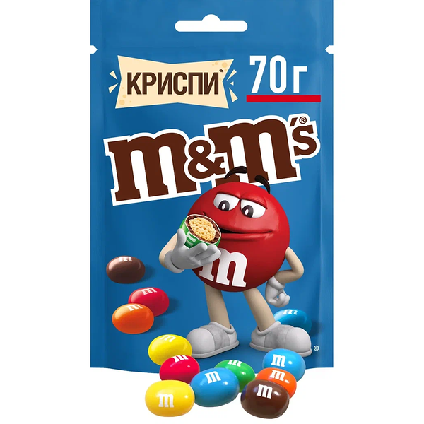 Драже M&M's Криспи с хрустящим центром 70 г