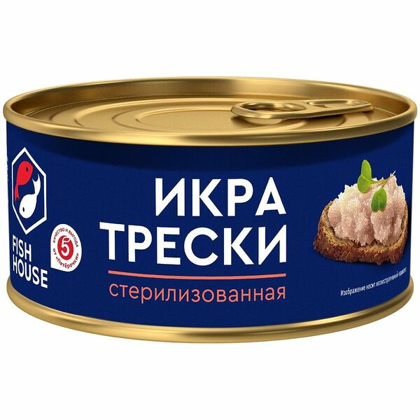 Икра трески атлантической Fish House стерилизованная 185 г