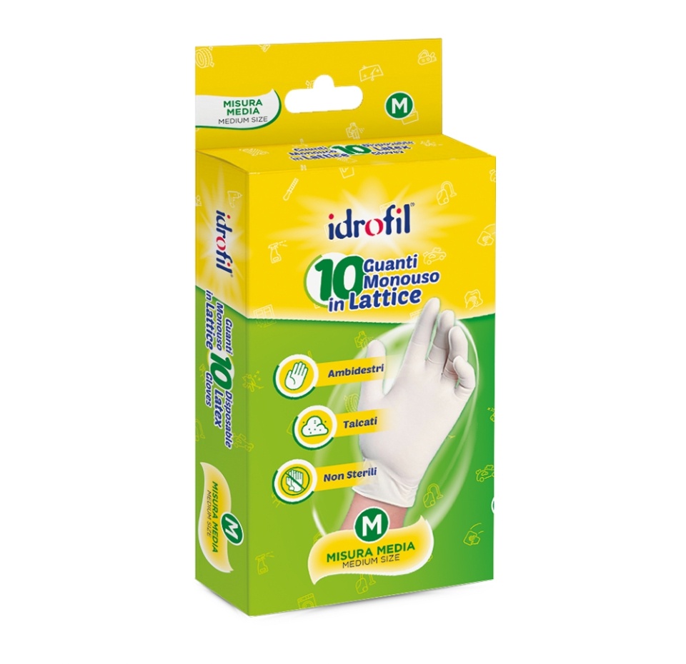 

Латексные перчатки idrofil размер M, 10 шт Италия