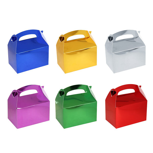 Коробка подарочная складная, фольгированная, 15x9,2x9,2 см 6 цветов, в ассортименте