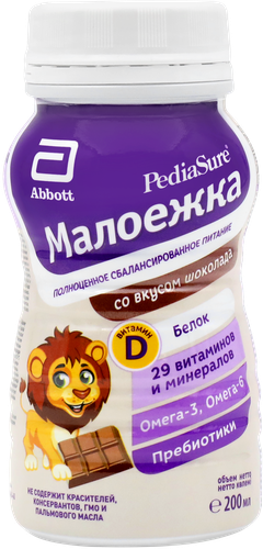 

Питание детское Pediasure Малоежка шоколад 200 мл