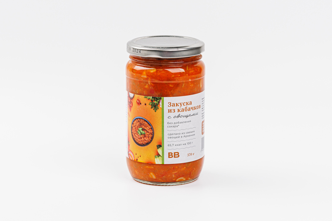 

Закуска из кабачков с овощами (без добавления сахара), 370 г