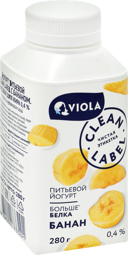 

Йогурт питьевой Viola Clean Label с бананом 0,4% 280 г