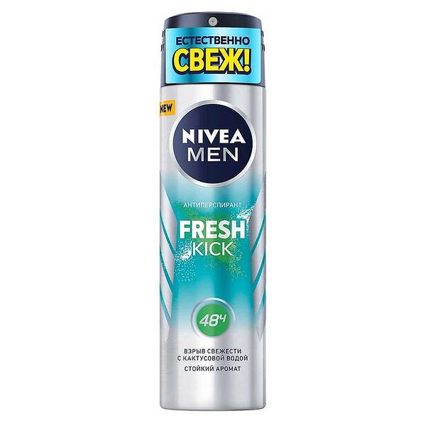 Антиперспирант спрей мужской Nivea Men Fresh Kick с кактусовой водой 150 мл