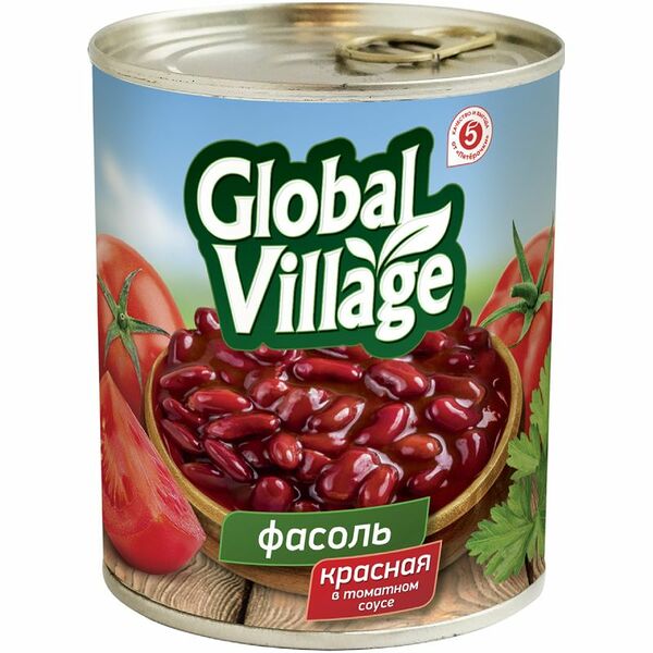 Фасоль красная Global Village в томатном соусе 425 мл