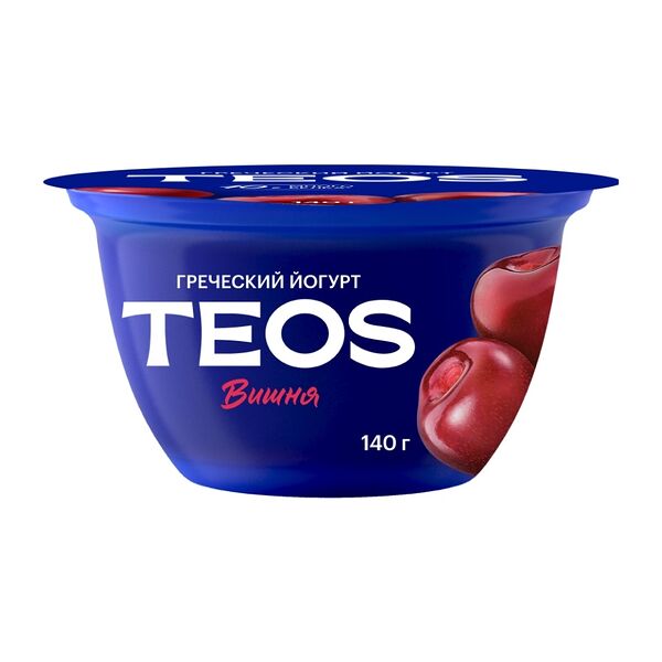 Йогурт греческий Teos Савушкин вишня 2% 140 г