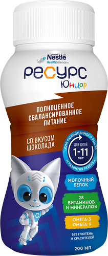 Питание для детей Ресурс Юниор шоколад 200 мл