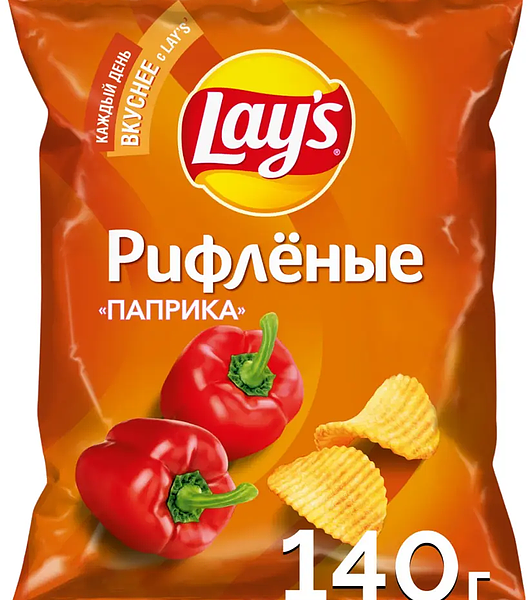 Чипсы картофельные Lay's Рифленые Паприка 140 г
