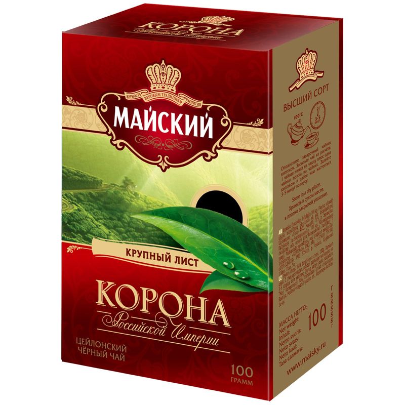 

Чай черный Майский Корона Российской Империи цейлонский листовой 100 г
