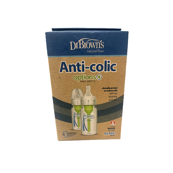 Доктор Браун бутылка для еды Options+ зеленый против колик 120 мл N2