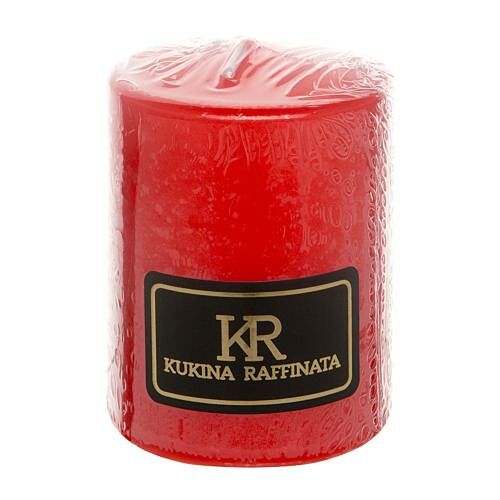 Свеча Kukina Raffinata столбик Красная d-5.6 см h-8 см