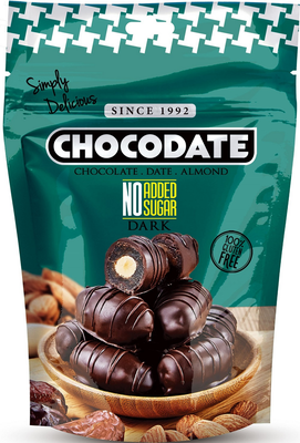 Финики с миндалем Chocodate в темном шоколаде без сахара 100 г