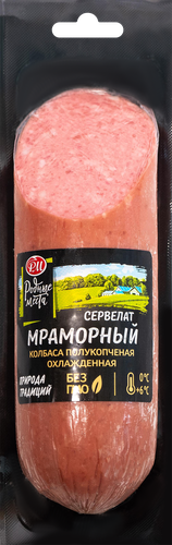 

Колбаса полукопченая Родные места Сервелат Мраморный весовая