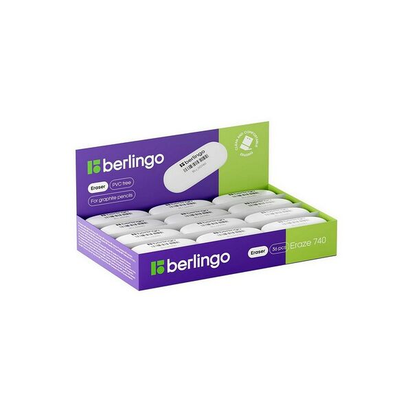 Ластик Berlingo Eraze 740 овал термопл резина 49*23*9мм малый BLc_00740