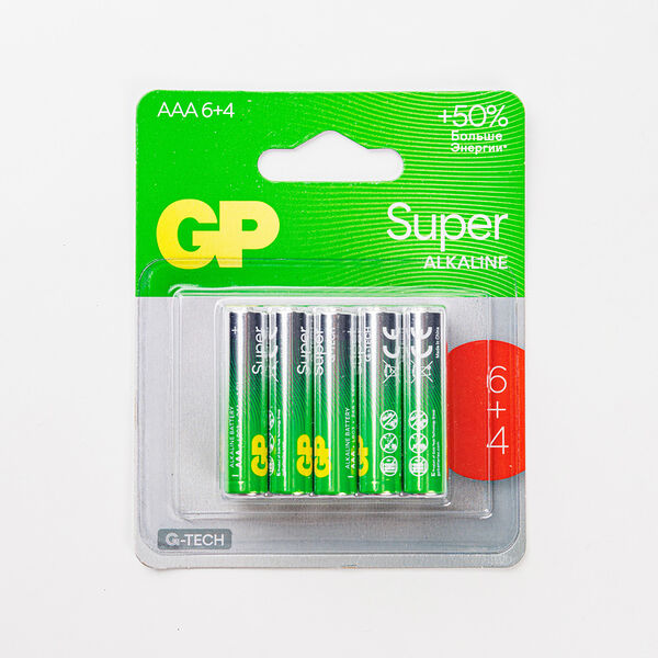 Батарейки GP Super ААА 6 + 4 шт