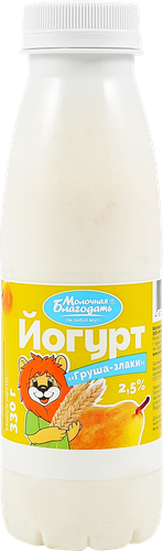 

Йогурт питьевой Молочная Благодать Груша-злаки 2.5% 330 г
