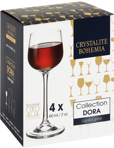 

Набор рюмок для водки Crystalite Bohemia Dora 60 мл стекло 4 шт.