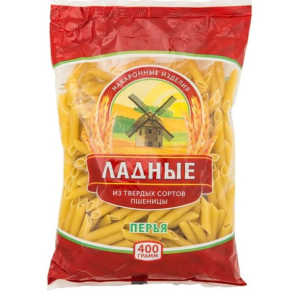 Макароны Ладные перья высший сорт 400 г