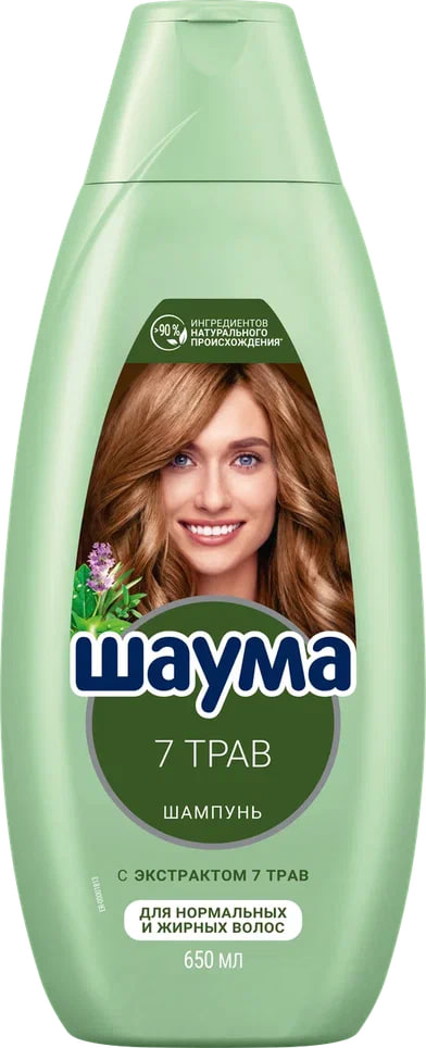 

Шампунь Шаума 7 трав для нормальных и жирных волос женский 650 мл