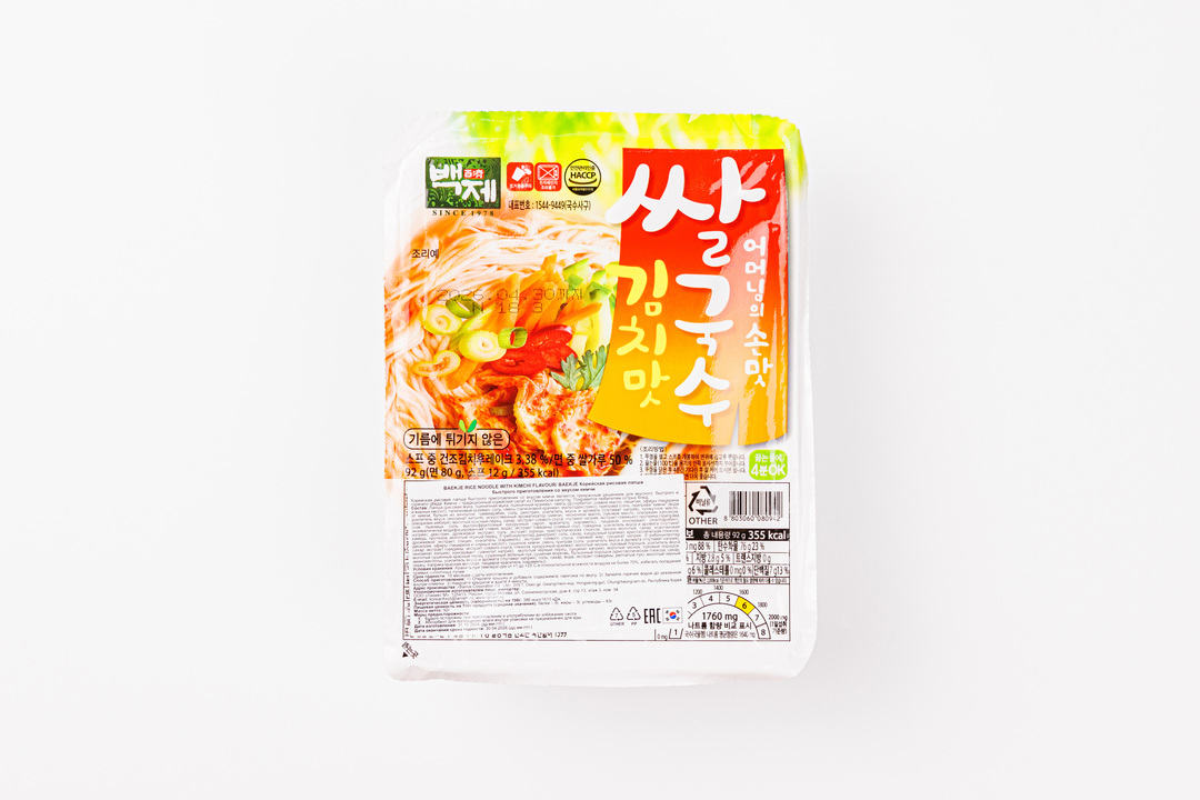 

Лапша быстрого приготовления Baekje Rice Kimchi со вкусом кимчи 92 г