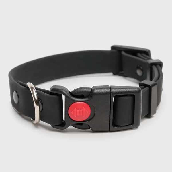 Ошейник Rungo из биотана с фастексом, 25мм, обх.шеи. 37-55см, матовый, черный