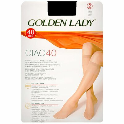 Гольфы Golden Lady Чао (Ciao) 40 Черные (Nero) 2 пары универсальный размер